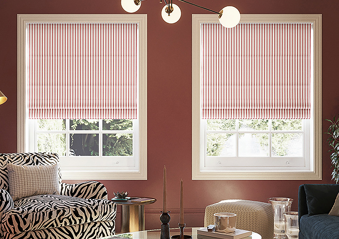 Lace Stripes, Rouge - Twist&Fit Roman Blind - Image 3